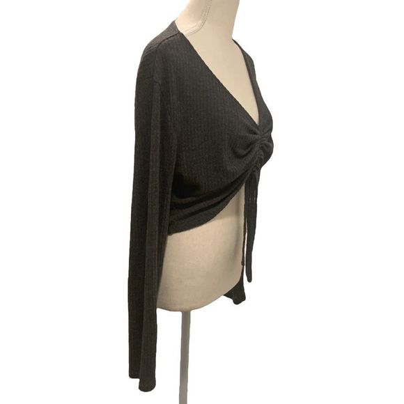 Wild Fable Cropped Grey Knit Sweater - Picture 2 of 7